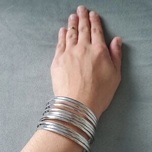 Elegant Silver Bangle Set